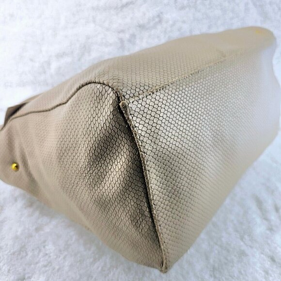 ELLIOTT LUCCA Ecru Textured Top Handle Crossbody Shoulder Bag Removable Strap - Picture 9 of 16